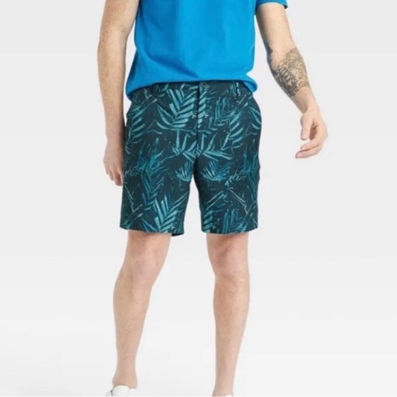 all in motion Other - all in Motion Men's Hybrid Shorts Size L Resort Tropical Print Blue 7in UV Sun